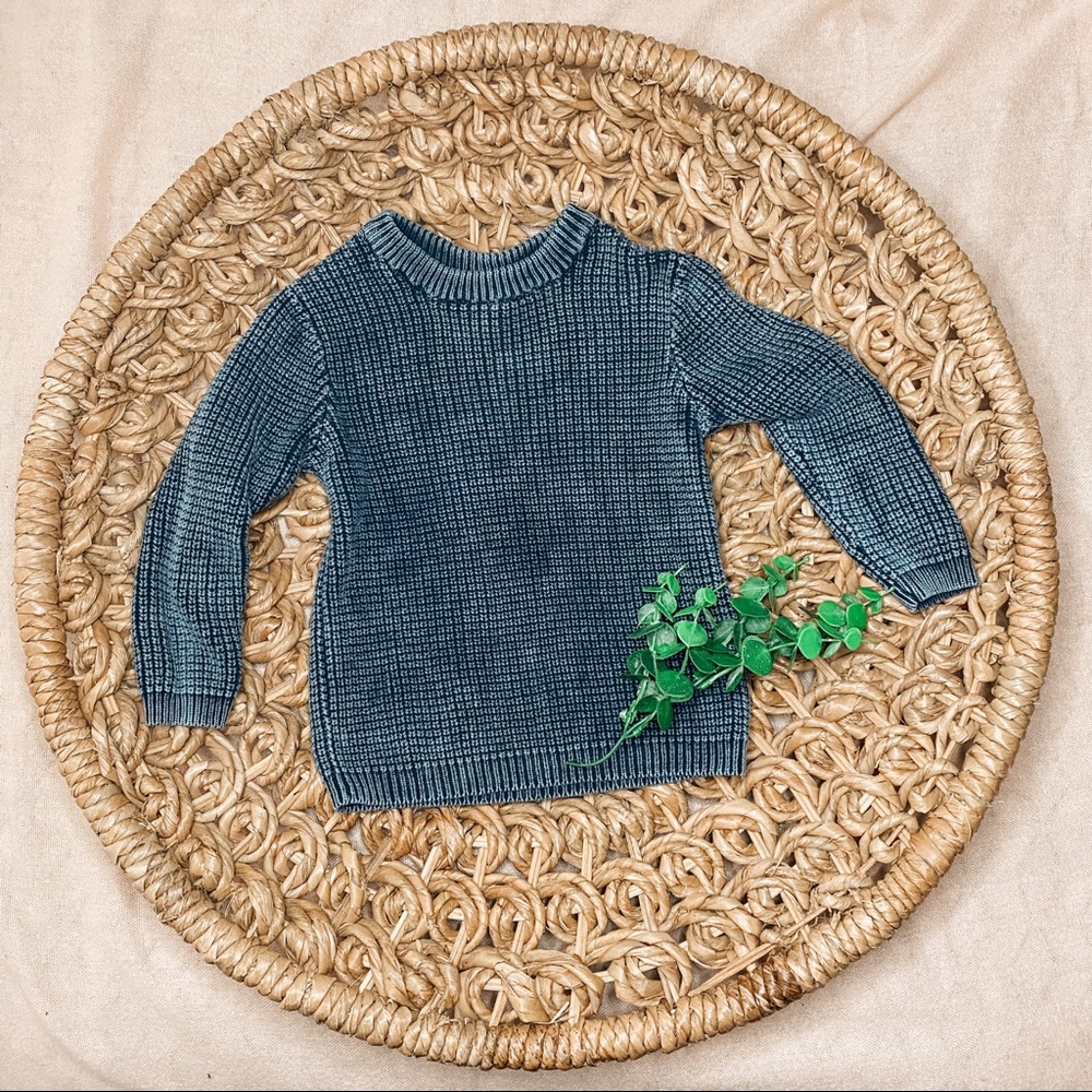 toddler knitted crew | dark navy